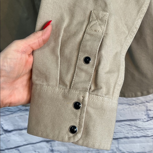 Madewell Western Shirt Easy Fit Button Down 100% Cotton Style NS445 Tan - Picture 4 of 12